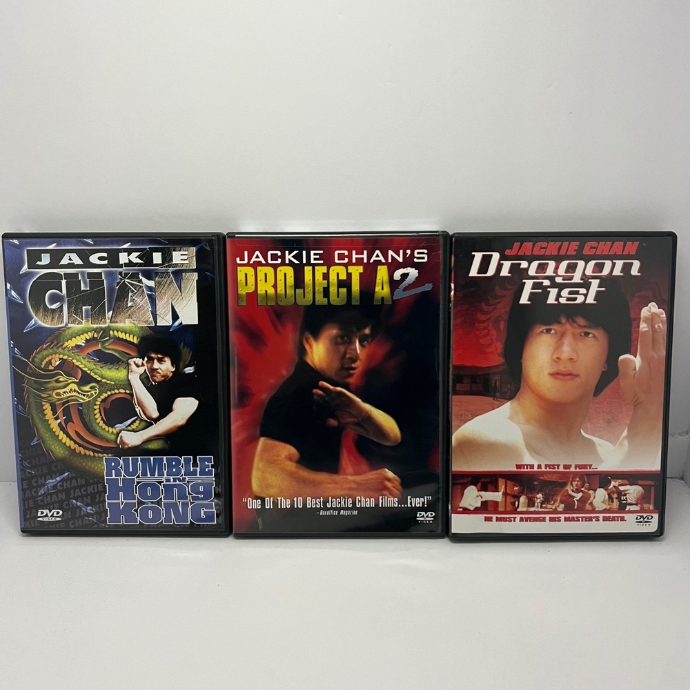 Jackie Chan Action Movie DVD Bundle Rumble in Hong Kong Project A2 Dragon Fist‎